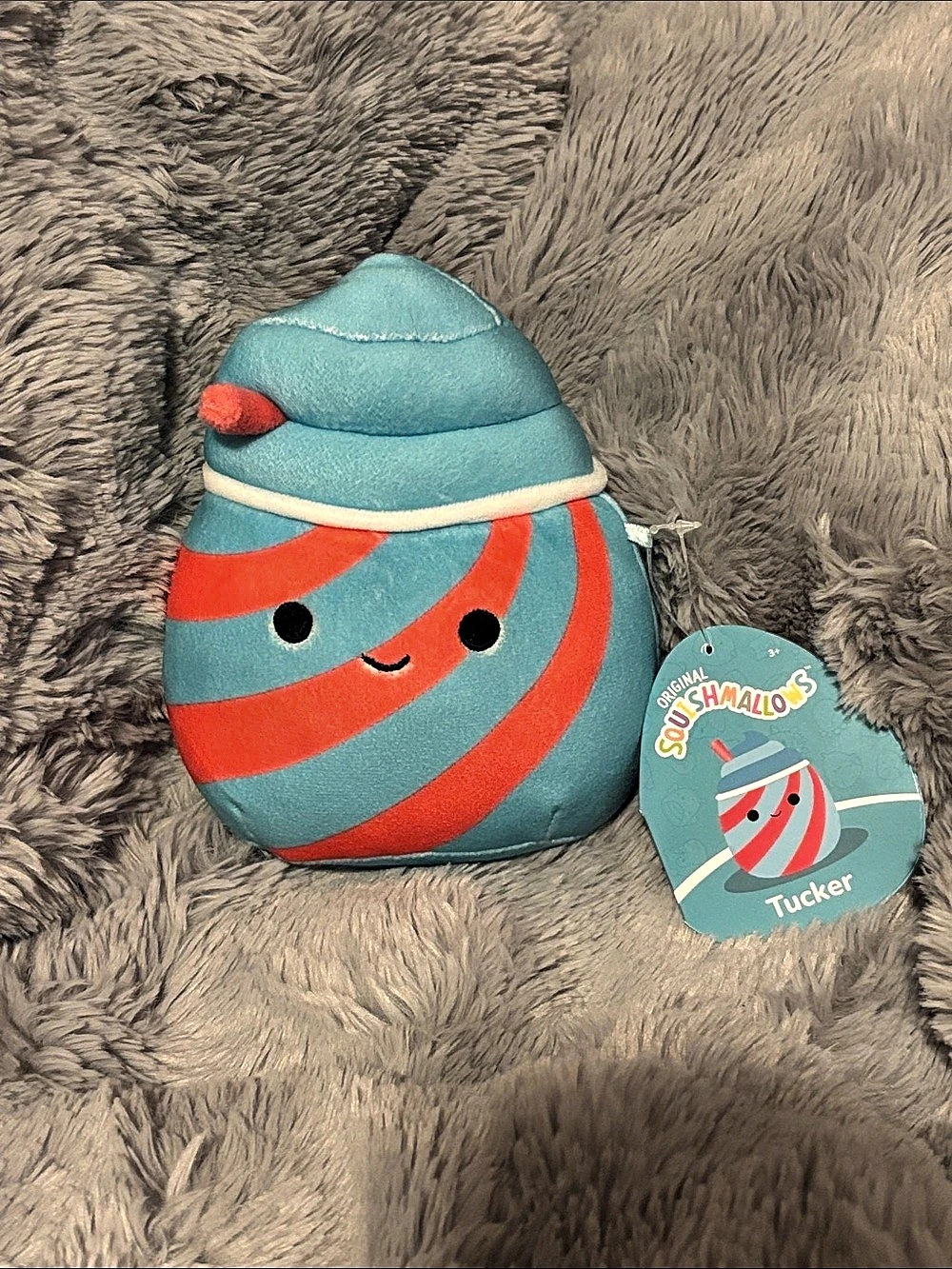 Squishmallows Tucker the Slushie Striped Plush Toy Blue & Red
